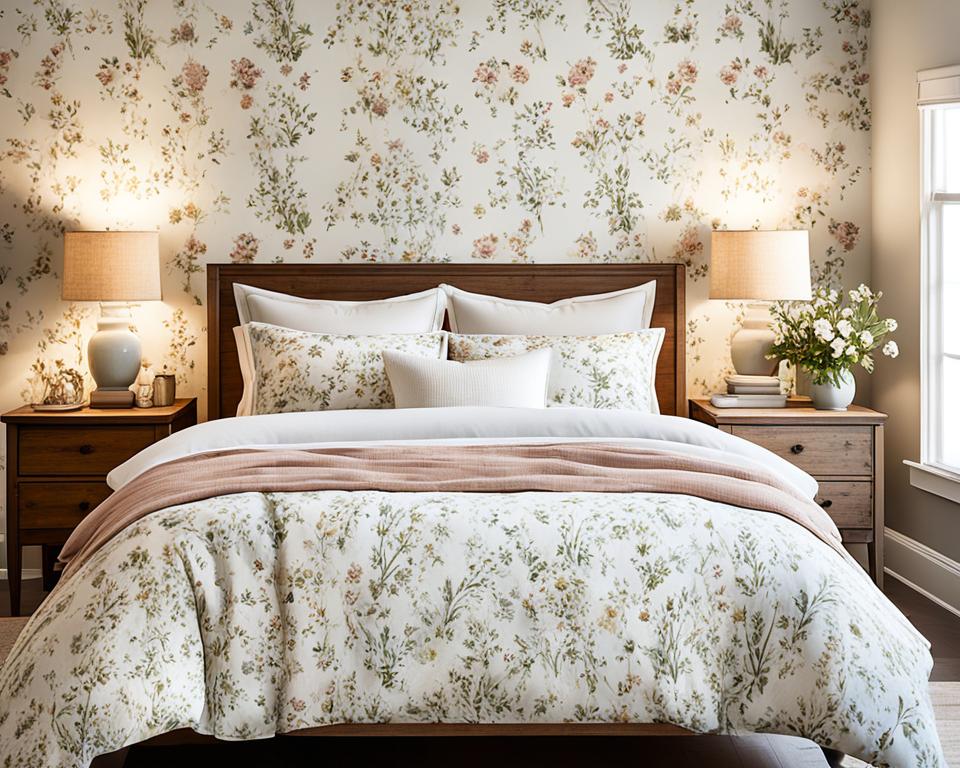 floral wallpaper accents