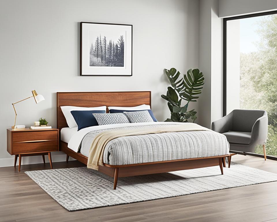 mid-century modern bed with storage ideas