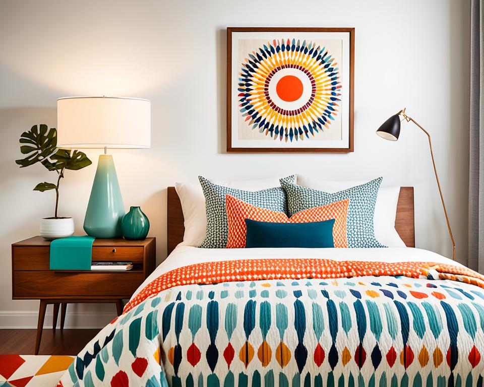 mid-century modern bedding