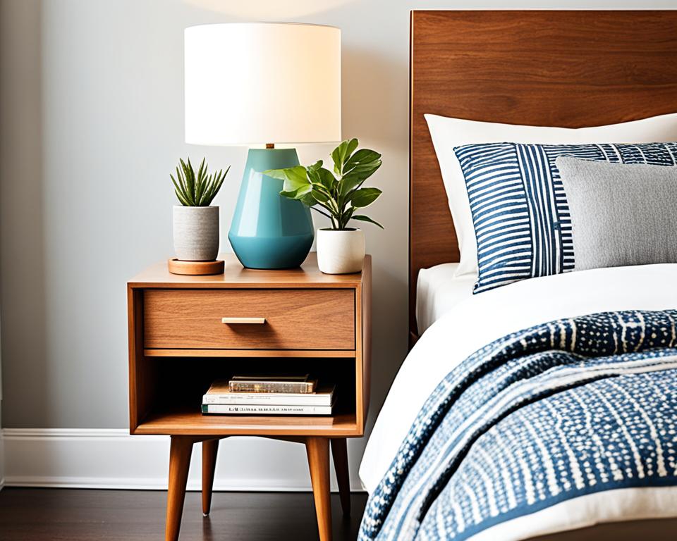 mid-century modern bedside table ideas