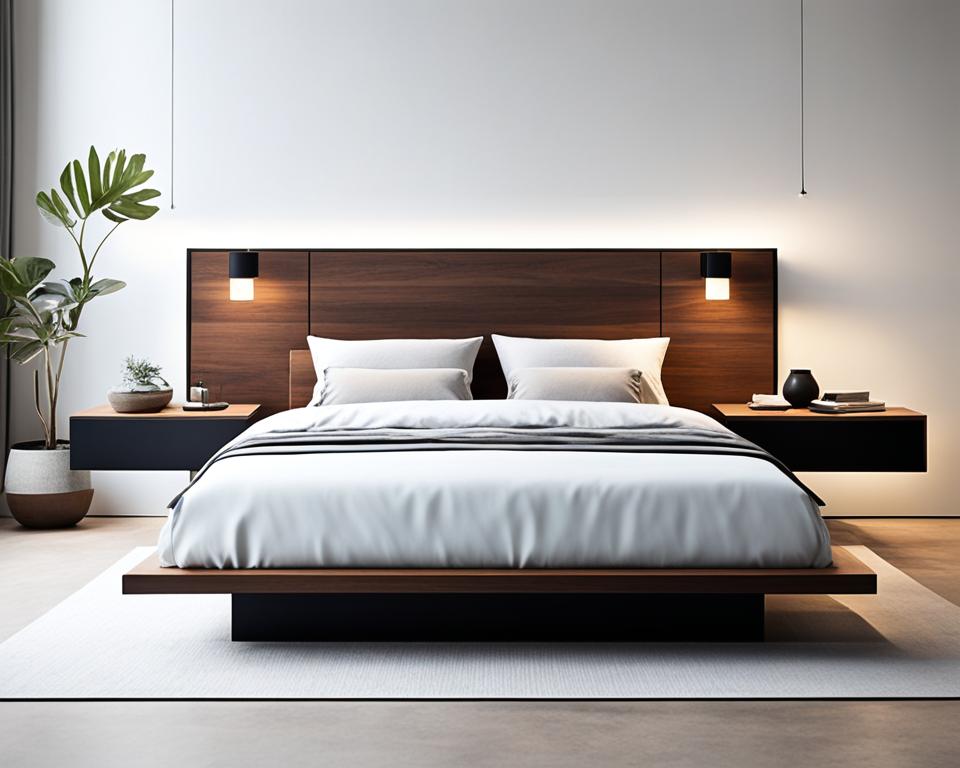 minimalist bed frames and nightstands