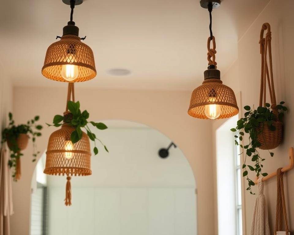 boho bathroom lighting