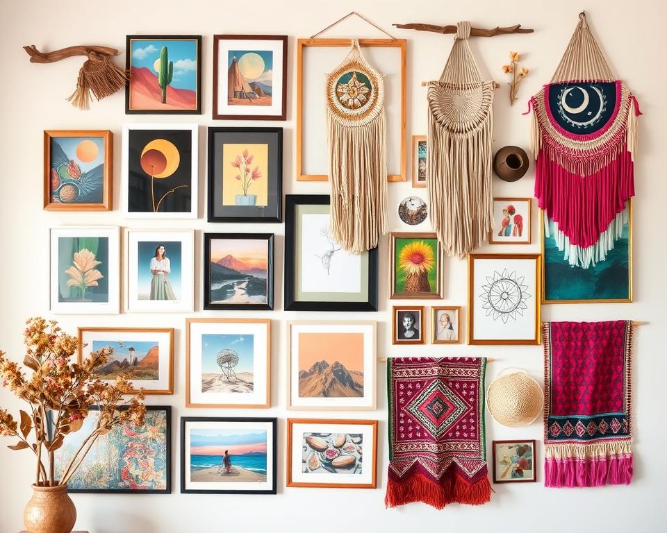 boho gallery wall