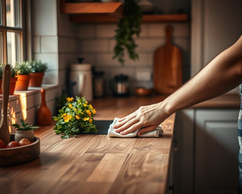 caring for wood kitchen