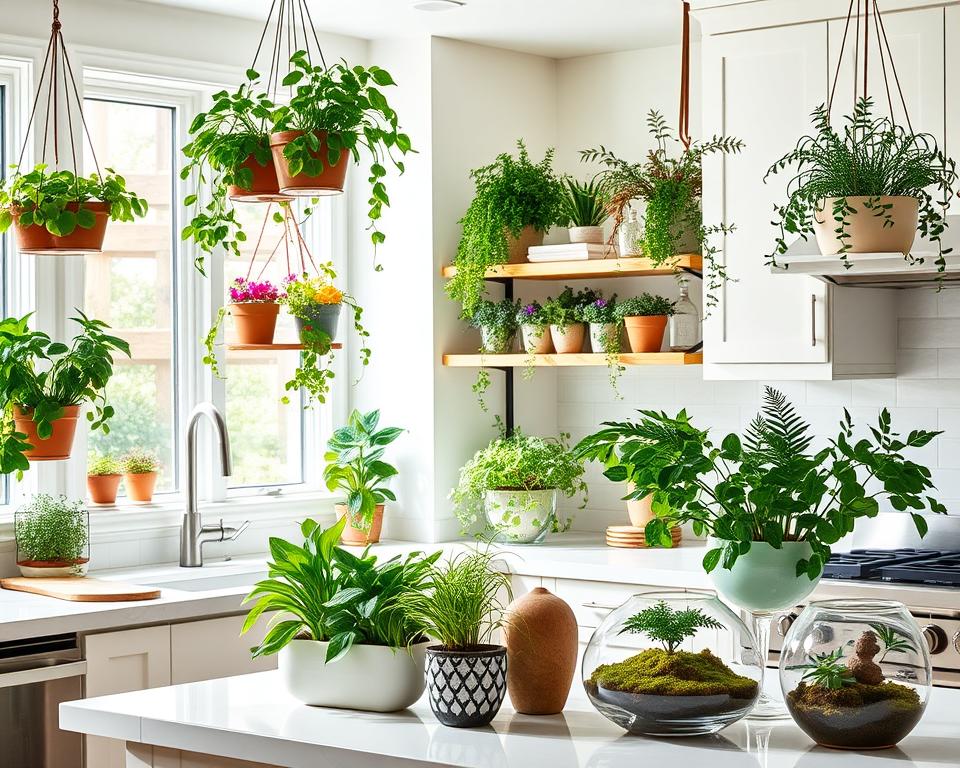 creative plant displays for kitchen