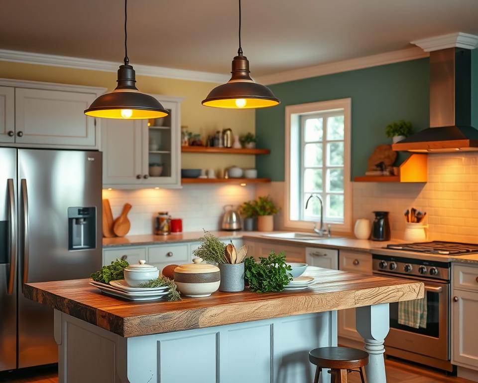 kitchen decor with lamp