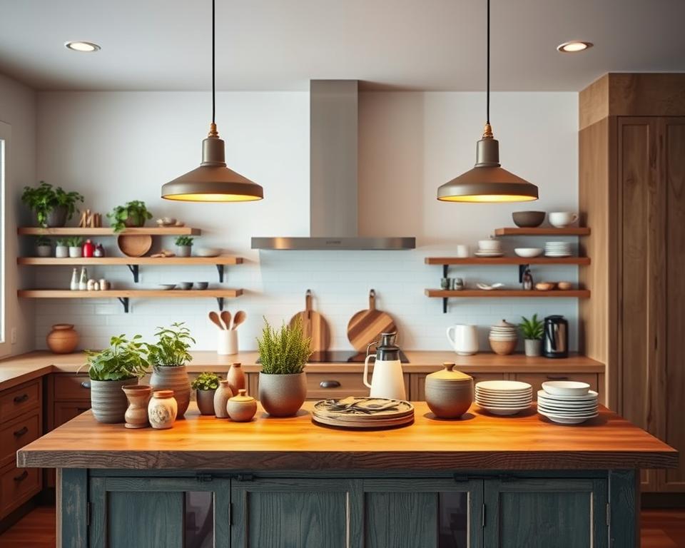 kitchen decor with lamp