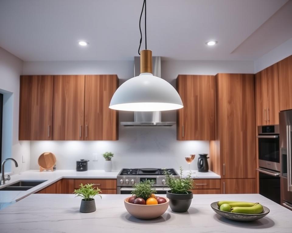 kitchen decor with lamp