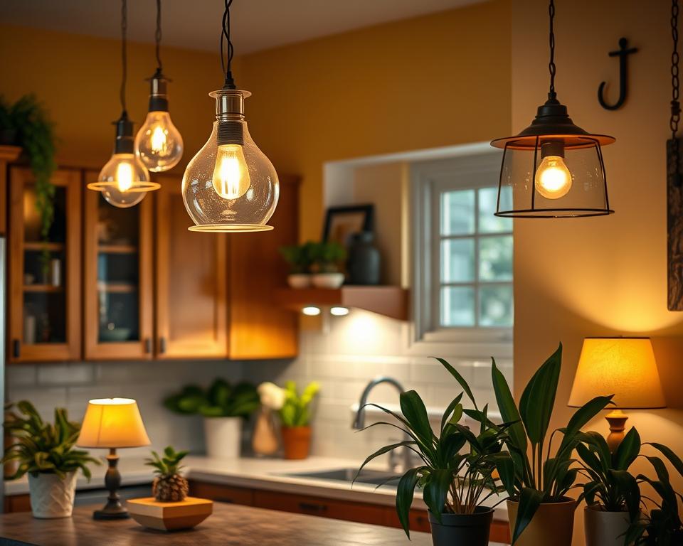 kitchen decor with lamp