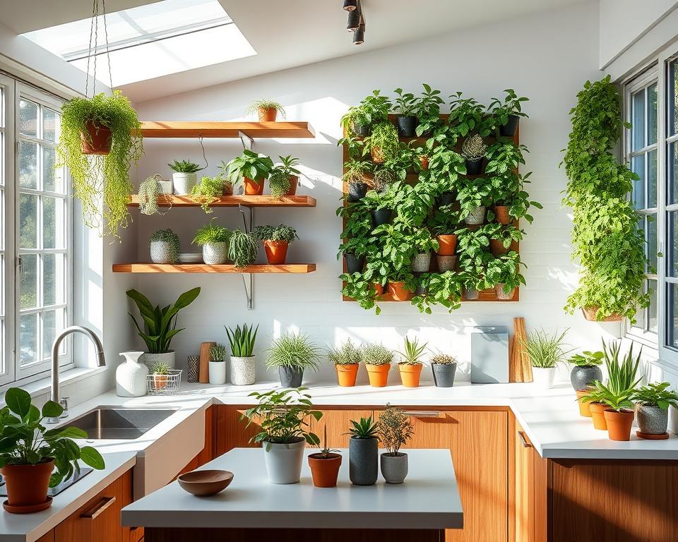 kitchen design with plants