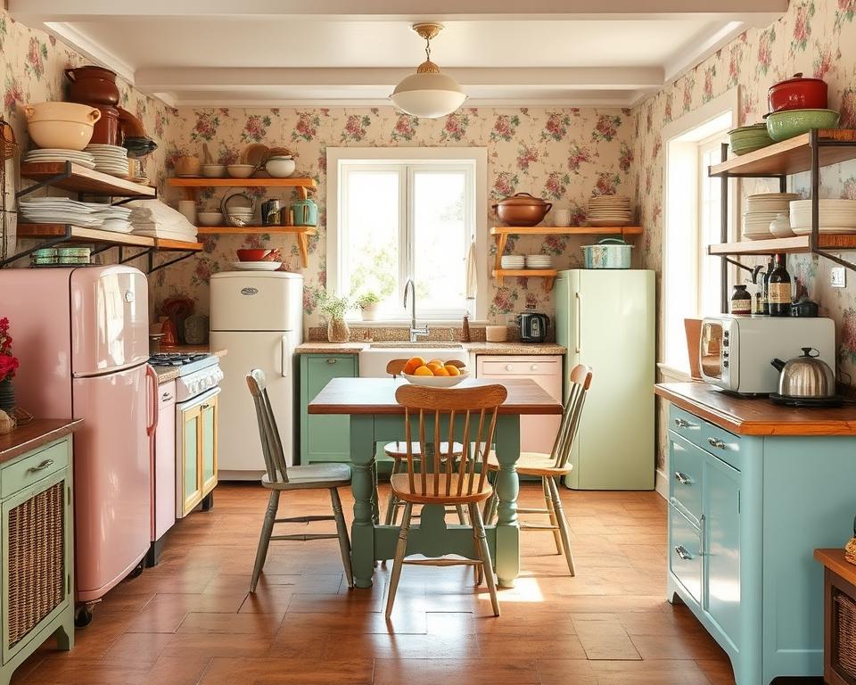 mixing vintage styles in kitchen