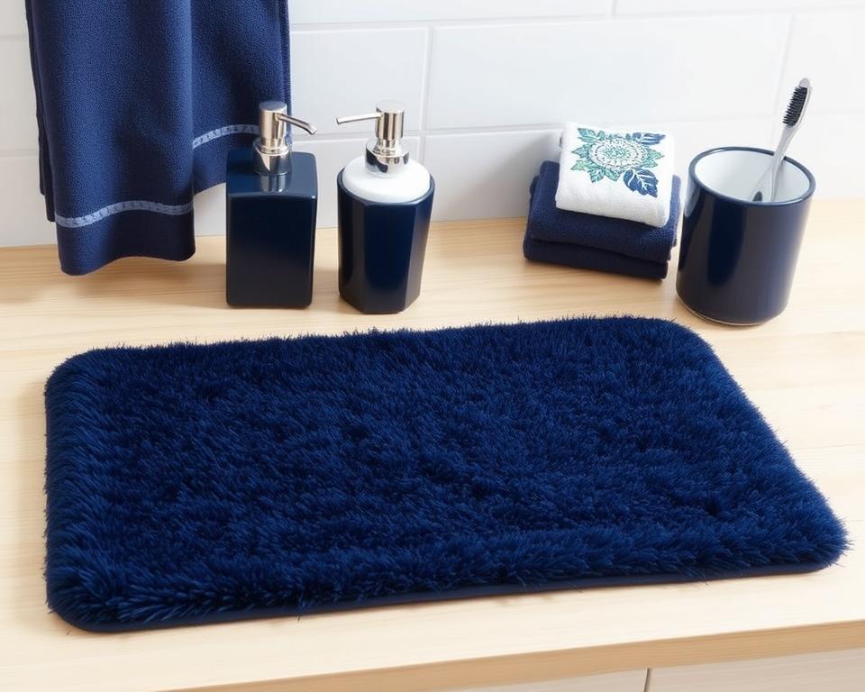 navy bathroom accessories