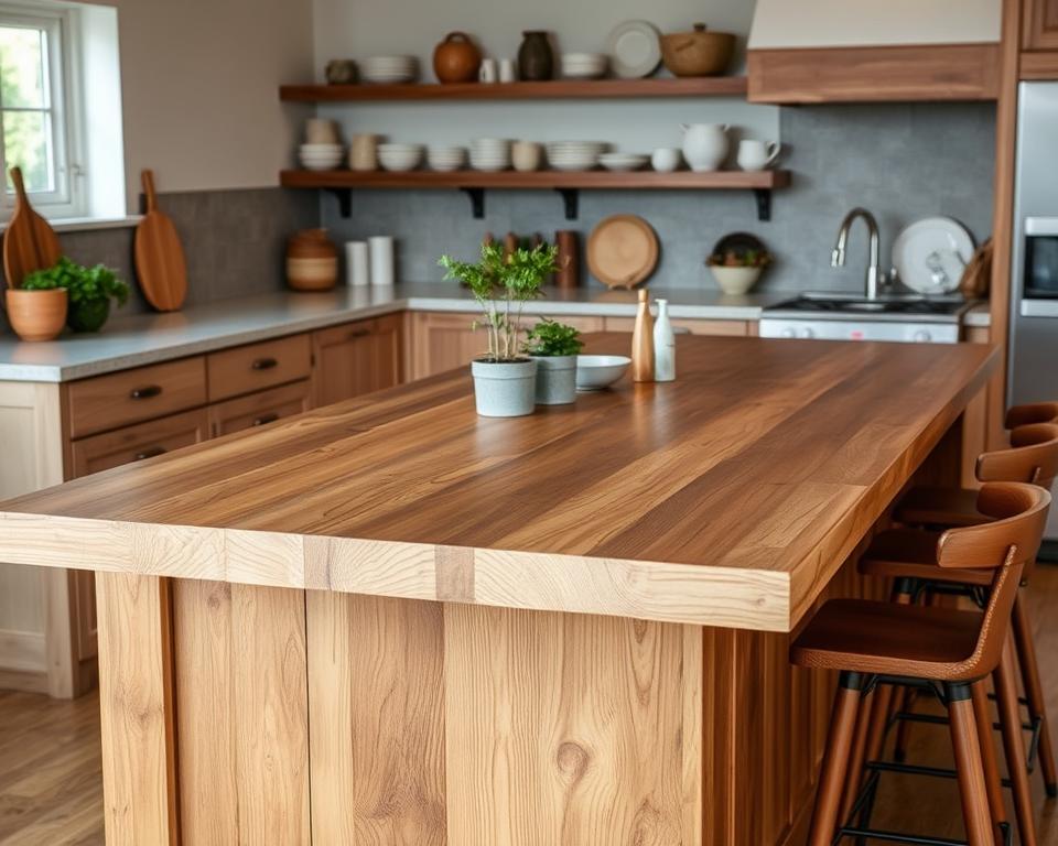 wooden kitchen island